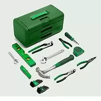 Character Essential 13-Tool & Toolbox Set Green