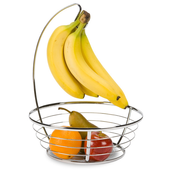 iDesign Chrome Banana Holder & Bowl | The Container Store