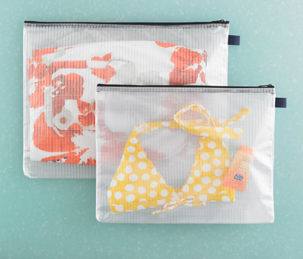 Zippered Vinyl & Mesh Pouches | The Container Store