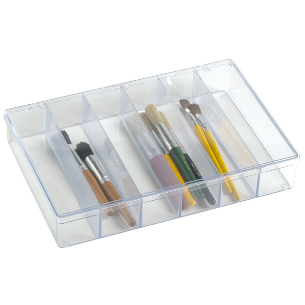 6-Compartment Clear Box | The Container Store
