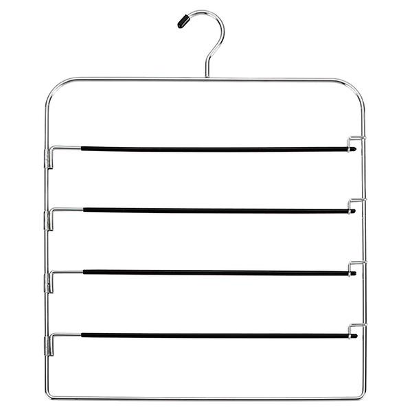 Chrome Metal 4-Tier Swing-Arm Pant Hanger | The Container Store