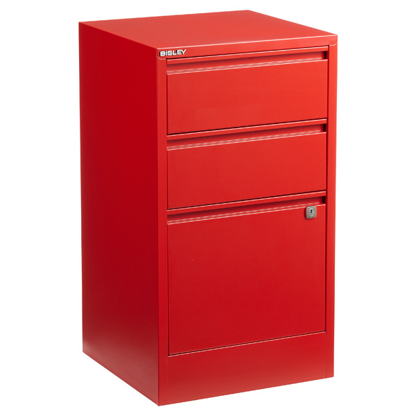 Bisley Red 2- & 3-Drawer Locking Filing Cabinets | The Container Store