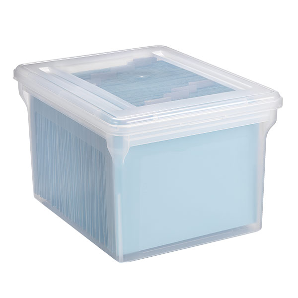 clear plastic stacking boxes