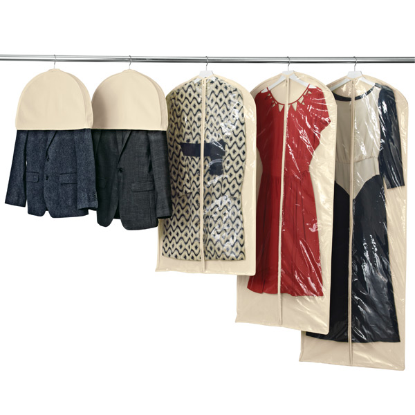 Natural Cotton PEVA Single Garment Bags | The Container Store