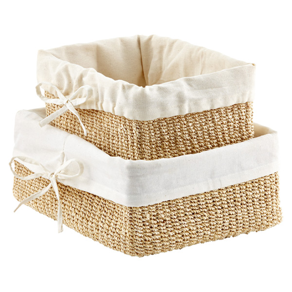 Natural Lined Makati Storage Baskets | The Container Store
