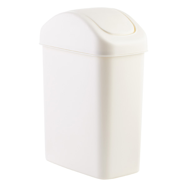 Lustroware 7.2 gal. White Swing-Lid Trash Can | The Container Store