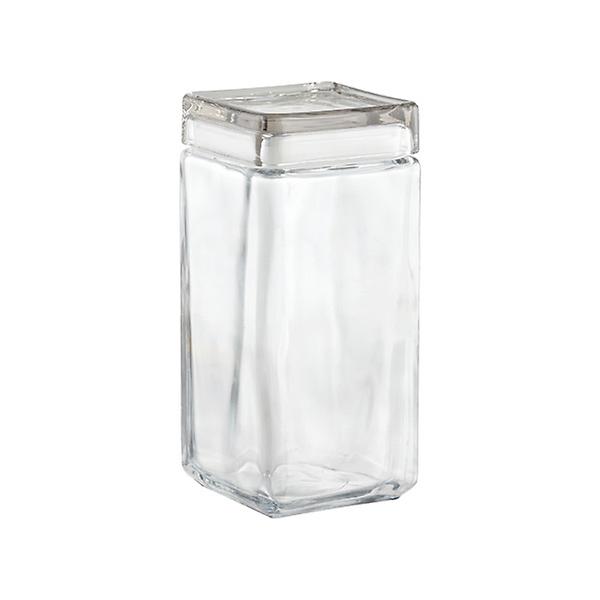 Anchor Hocking 85588R 1.5 Quart Stackable Square Clear Glass Storage Jar (Case O