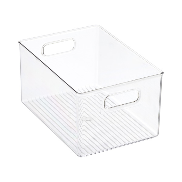 IDESIGN Linus Clear Plastic Fridge and Freezer Storage Organizer Bin  Container, BPA-Free, 11 in. x 5.5 in. x 3.5 in. (Set of 2) 56930M2 - The  Home Depot