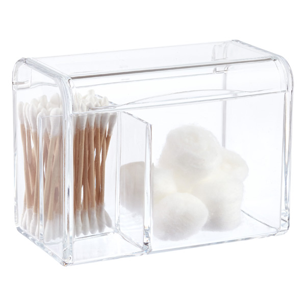 Tall 3-Section Acrylic Hinged-Lid Box | The Container Store