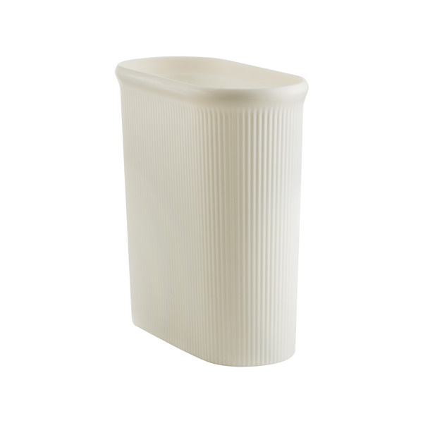 2.3 gal. Pearl White Oval Trash Can | The Container Store