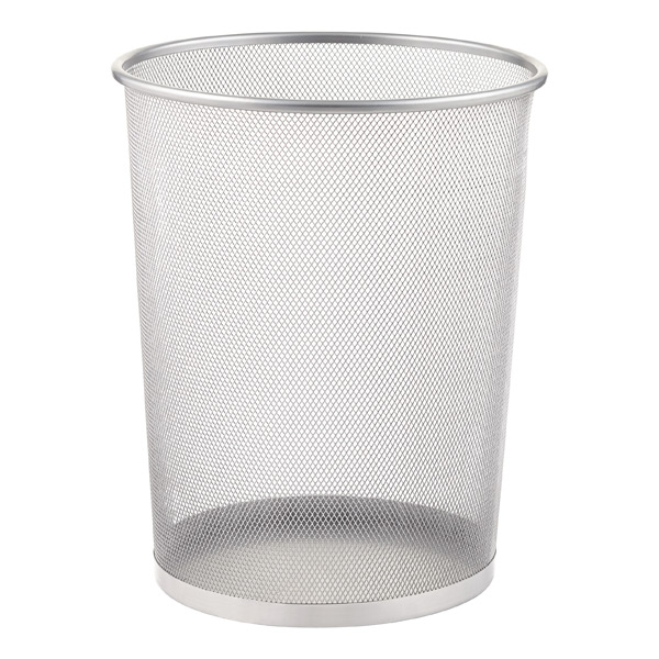 Silver Mesh Trash Can | The Container Store