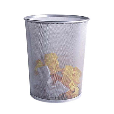 Silver Mesh Trash Can | The Container Store