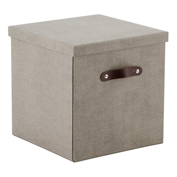 Grey Fabric Storage Box with Lid by Bigso Sweden