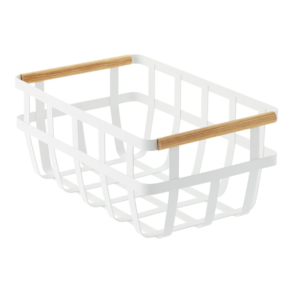 Yamazaki Tosca Baskets with Wooden Handles | The Container Store
