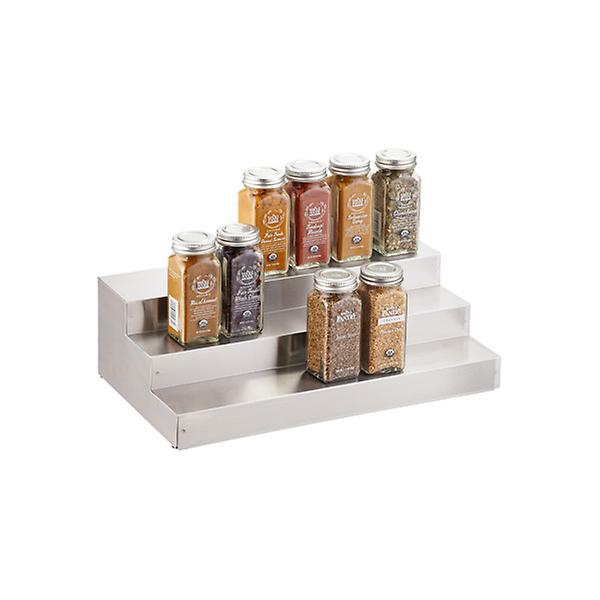 3-Tier Stainless Steel Expanding Spice Shelf | The Container Store