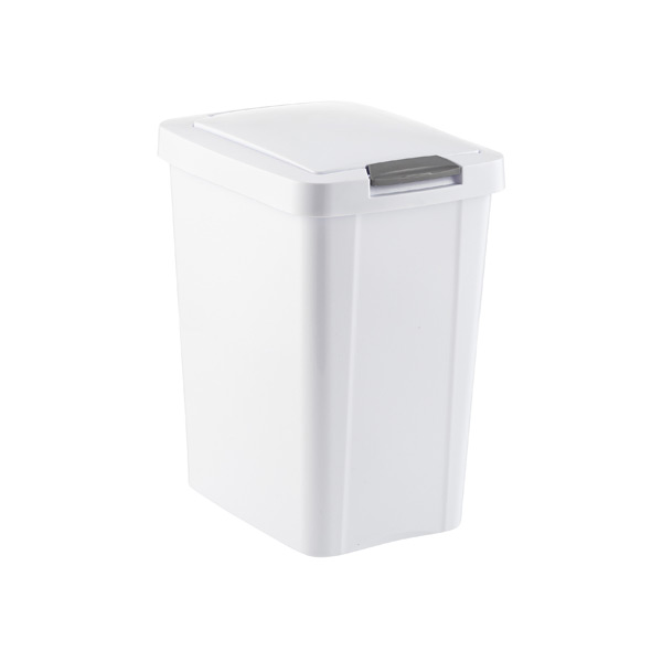 Sterilite TouchTop Wastebasket, White, 7.5 Gallon