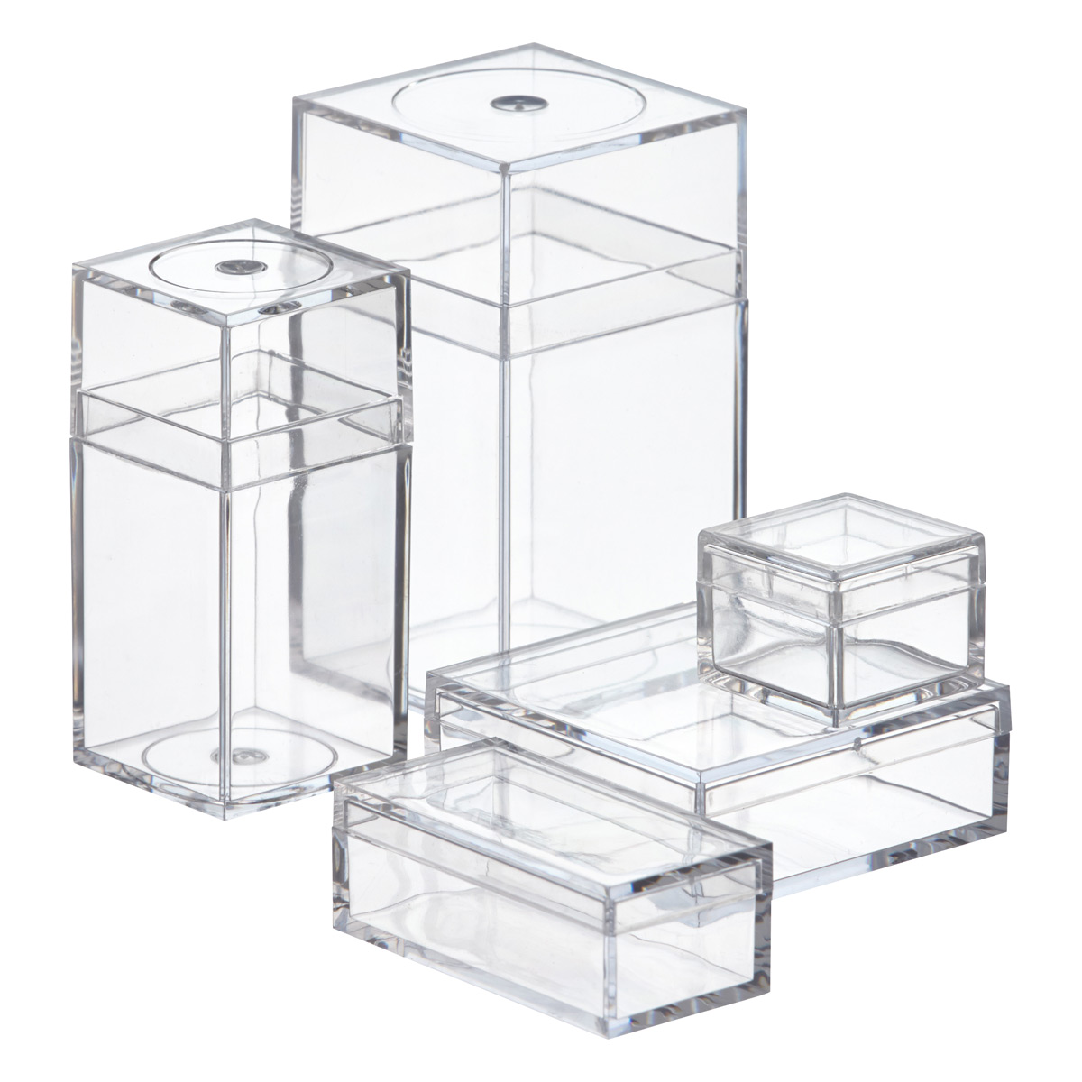 Amac Medium Goodie Bin with Scoop Clear, 4-1/2 x 3-9/16 x 3 H | The Container Store
