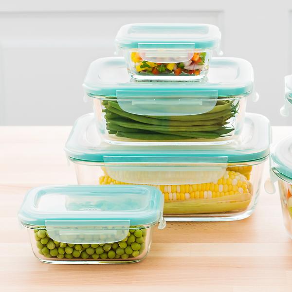 OXO Good Grips 8-Piece Smart Seal Rectangular Glass Food Storage Set | The  Container Store