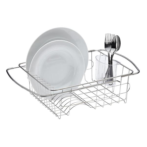 Sink Caddy Stainless Steel Dish Brush Holder Cutlery Drying Rack Adjustable  Dish Drainer for Kitchen Storage Countertop Organize