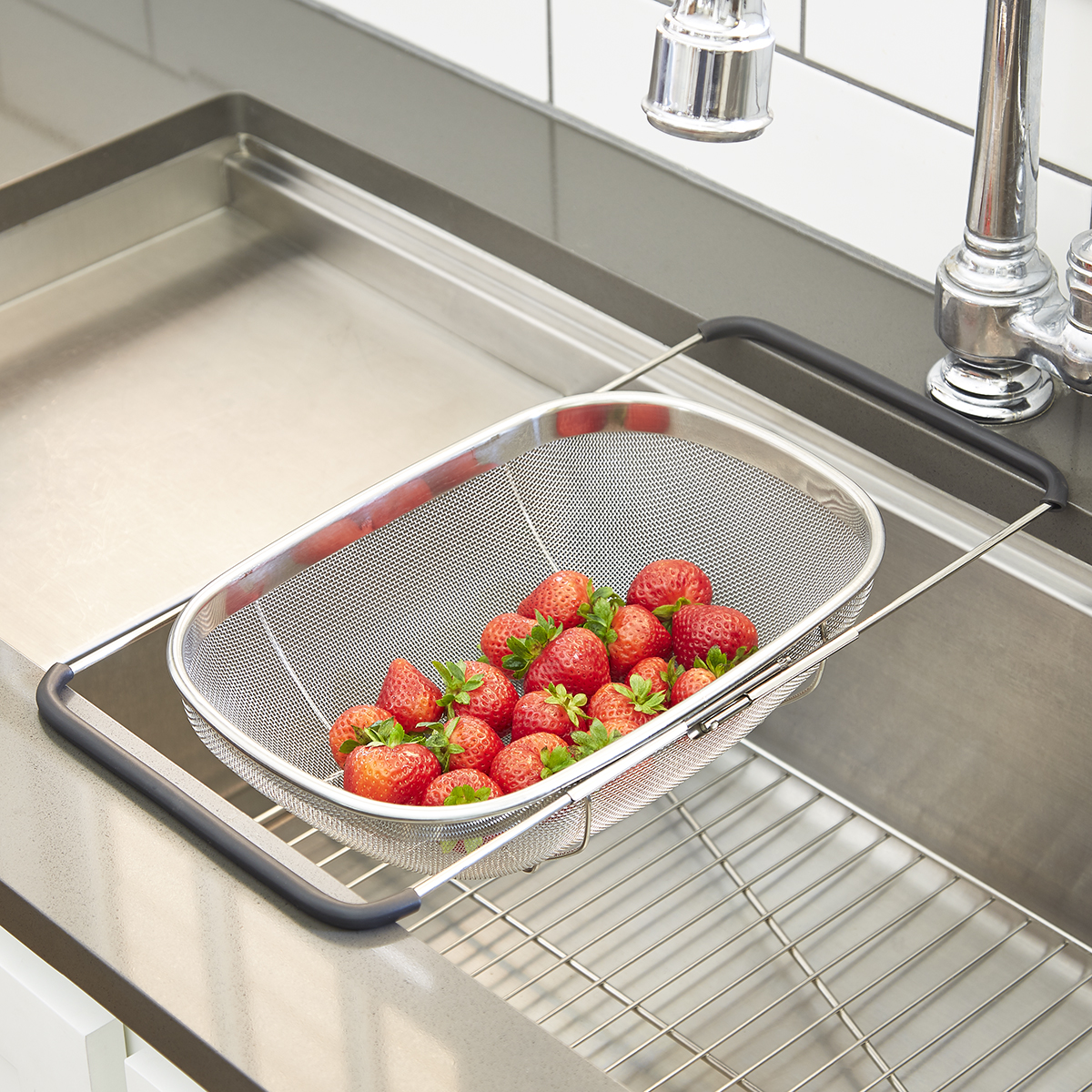 Polder Stainless Steel Mesh Sink Basket | The Container Store