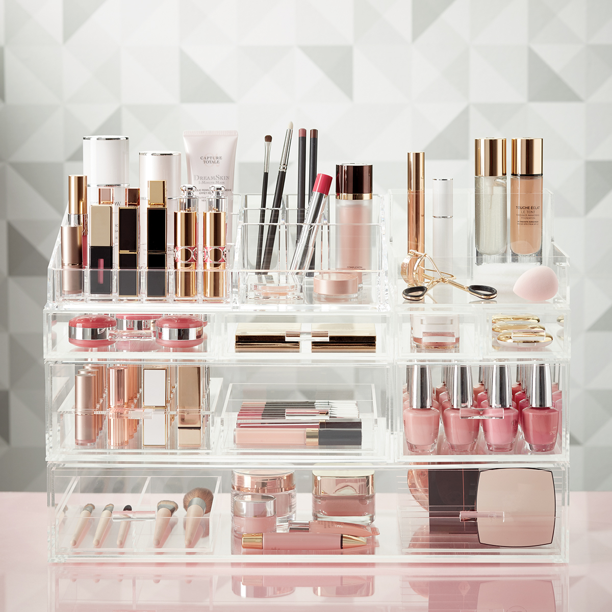Luxe Acrylic Large Makeup & Nail Polish Storage Kit | The Container Store