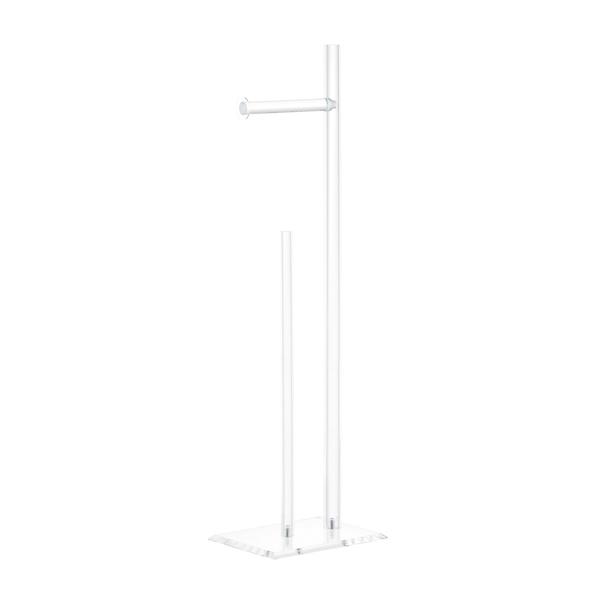 mDesign Tall Steel Floor Stand Toilet Paper Organizer, 4-Roll