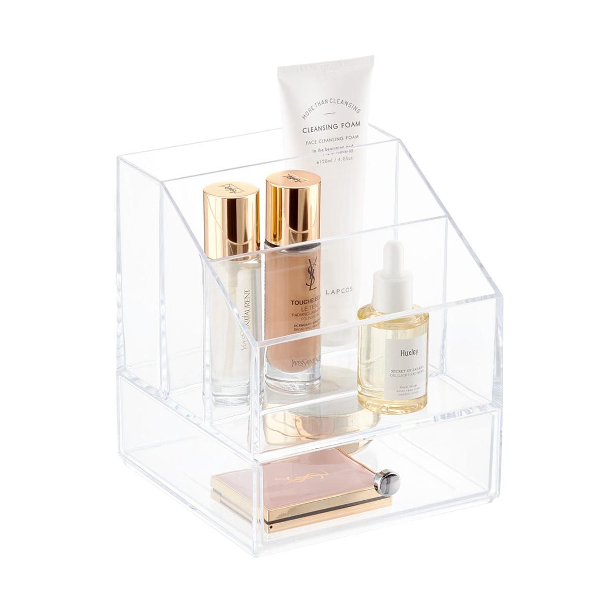 iDesign Clarity Cosmetics & Palette Organizer with Drawer | The Container  Store
