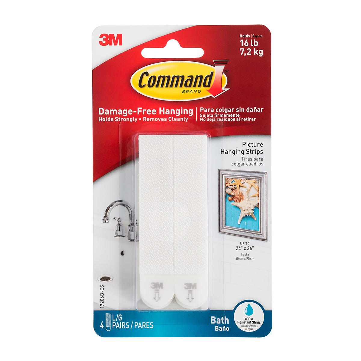 3M Command Bath Picture Hanging Strips | The Container Store