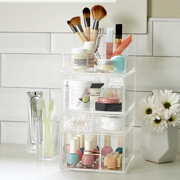 Luxe Acrylic Tall Makeup Storage Starter Kit | The Container Store