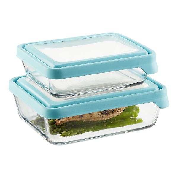 Anchor Hocking Glass Food Storage Containers with Lids, 4.75 Cup Square,  Set of 2 