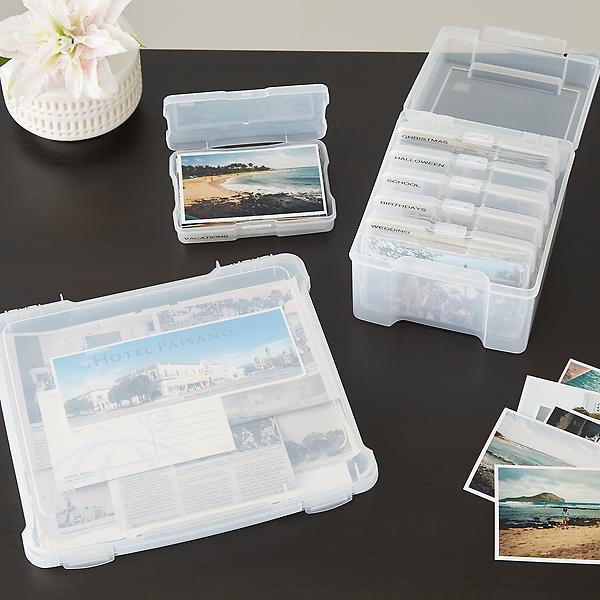5X7 Transparent Storage Box Photo & Crafts Organiser Including 6 Cases & L