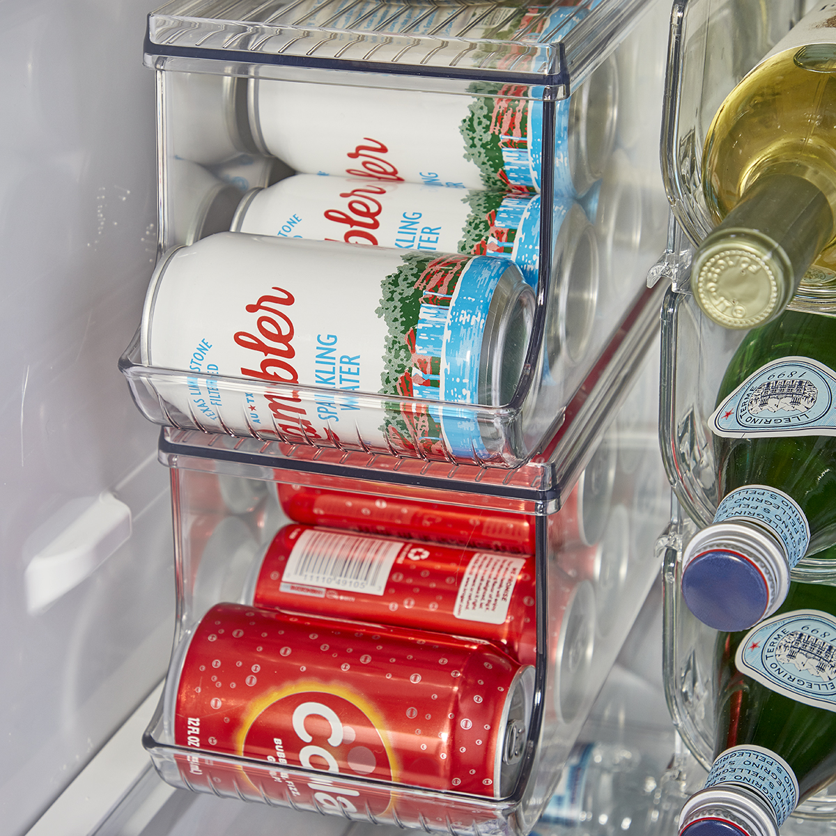 iDesign Linus Fridge Bins Soda Can Organizer with Shelf | The Container  Store