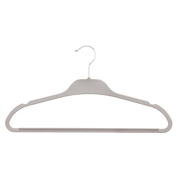 ELONG HOME Grey Plastic Thin Hangers for Clothes, 28 Pack Upgraded  Rubberized Hangers Non Slip, Durable Slim Clothing Notches Hangers, 17.7  Inches