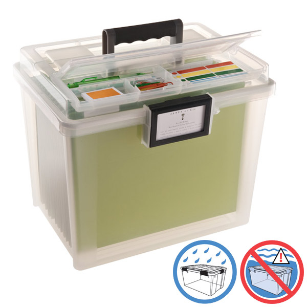 Iris Weathertight Portable File Box with Handle | The Container Store