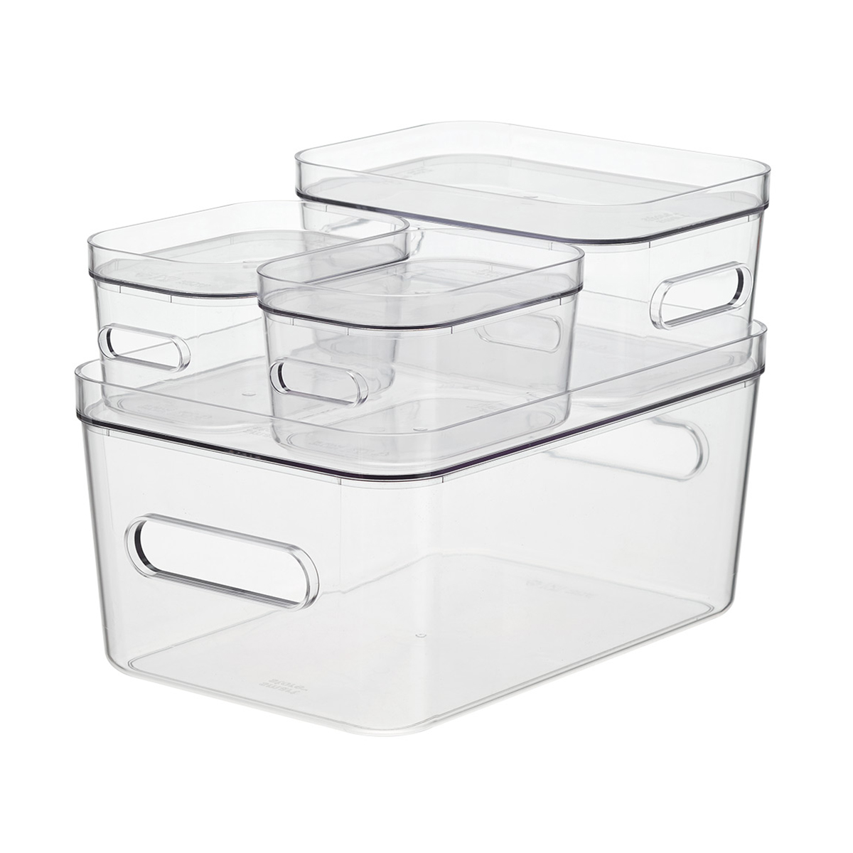 Smart Store Clear Compact Plastic Bins 4-Pack with Clear Lids | The  Container Store