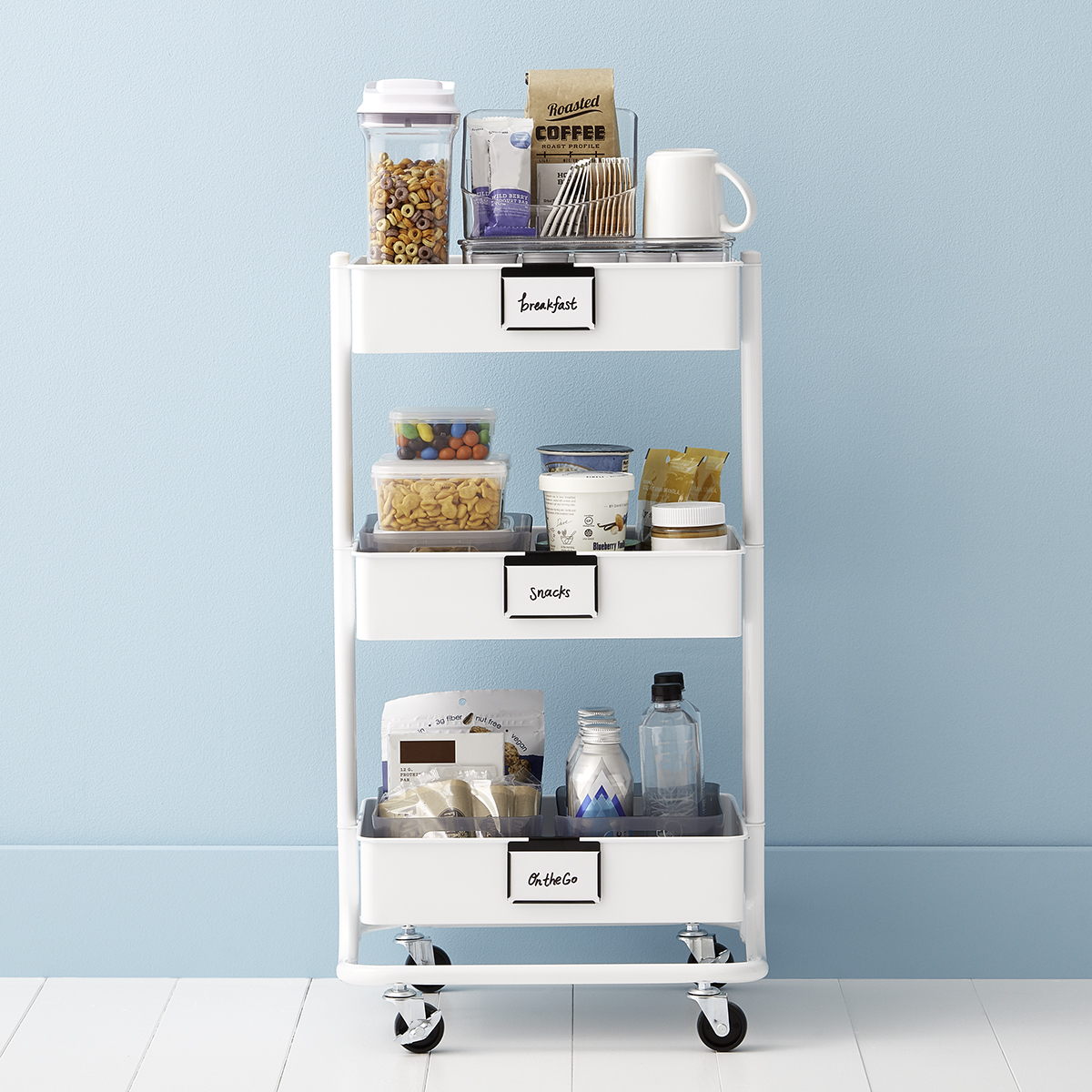 College Kitchen 3-Tier Rolling Cart Starter Kit | The Container Store