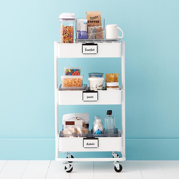 College Kitchen 3-Tier Rolling Cart Starter Kit | The Container Store