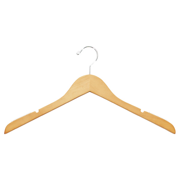 Basic Natural Wooden Hangers Pkg/6 | The Container Store