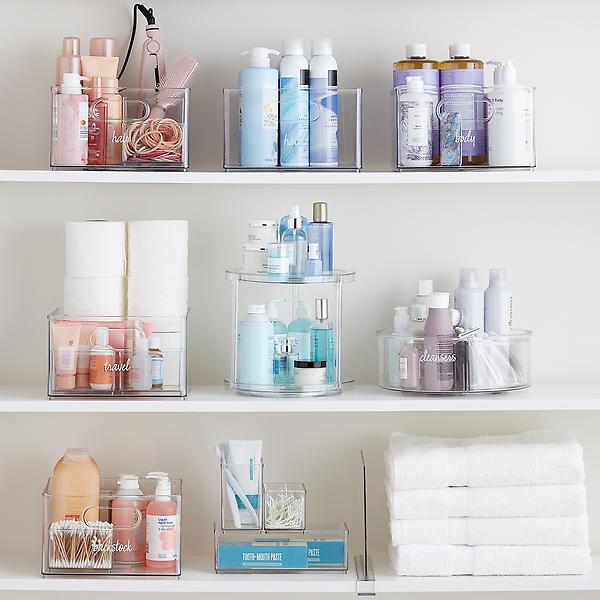 Clear Bathroom Storage Rack For Washbasin Countertop, Desktop Cosmetic  Organizer, Skincare Storage Shelf