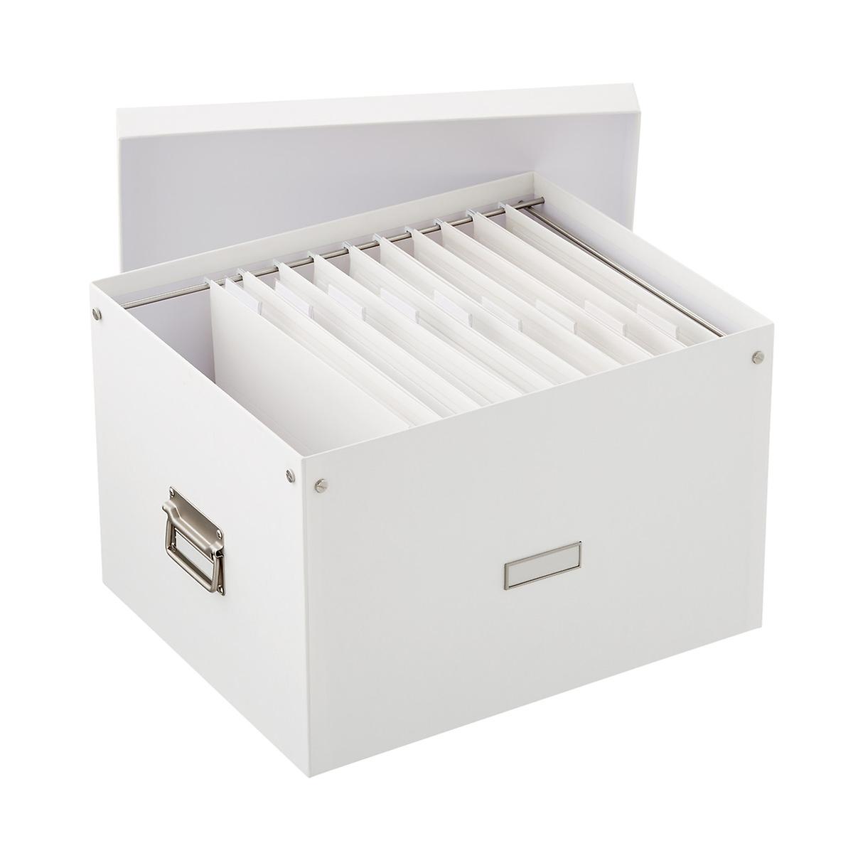Bigso White Stockholm File Box and Letter-Size Folders Starter Kit | The Container  Store