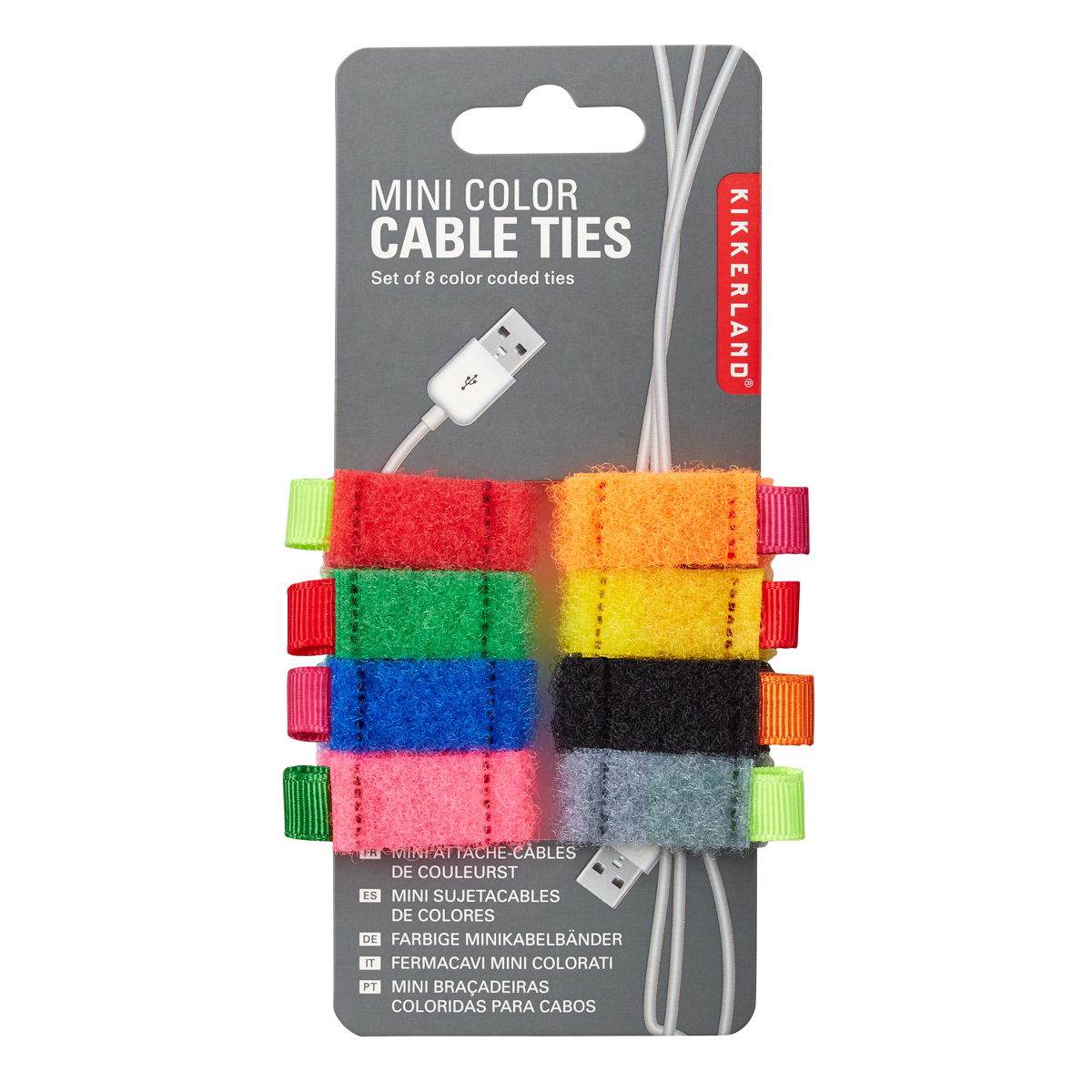Kikkerland Mini Hook & Loop Cable Ties | The Container Store