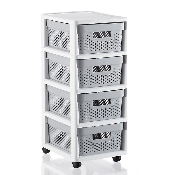 Infinity 4-Drawer Rolling Cart | The Container Store