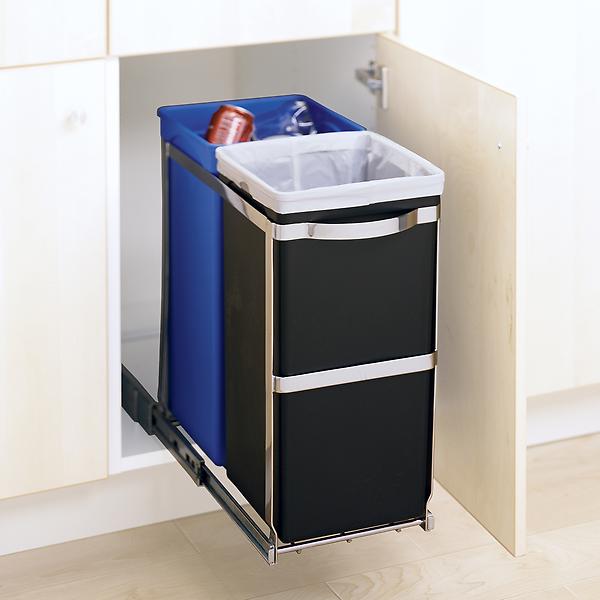 simplehuman 9.2 gal. 2-Bin Pull-Out Recycle Bin | The Container Store