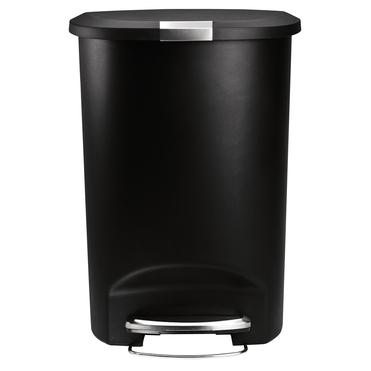 simplehuman Black 13 gal. Semi-Round Plastic Step Trash Can | The Container  Store