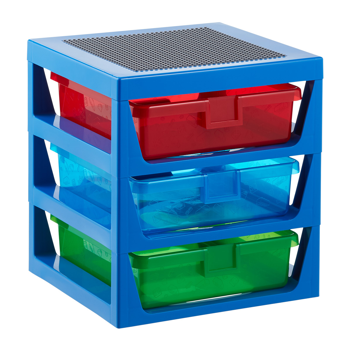 Lego 3-Drawer Storage Rack System, in Blue