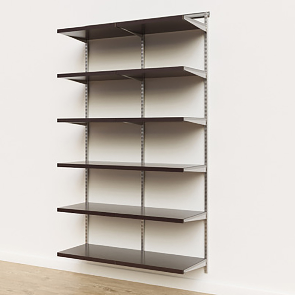 Elfa Décor 4' Platinum & Walnut Basic Shelving Units for Anywhere | The  Container Store