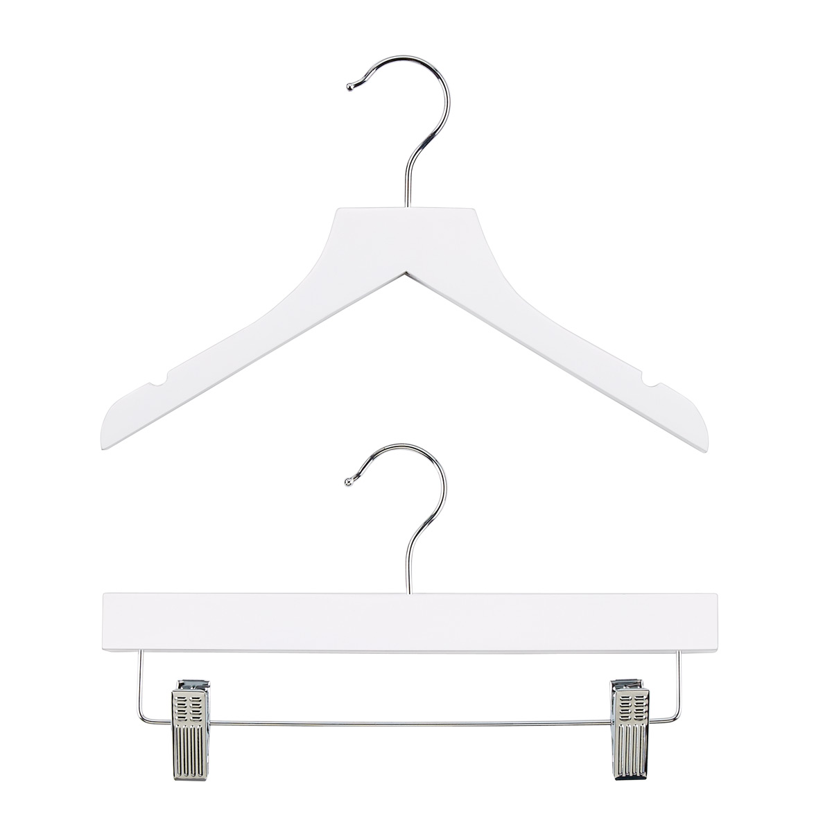 Kid's White Wood Shirt Hangers | The Container Store