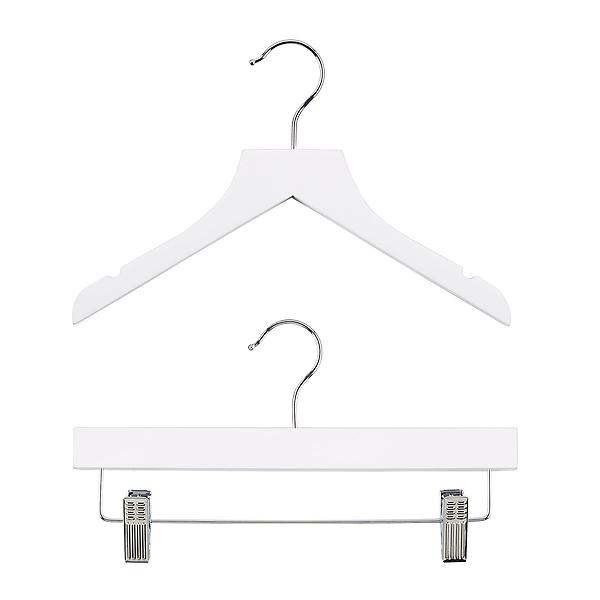 Kid's White Wood Shirt Hangers | The Container Store