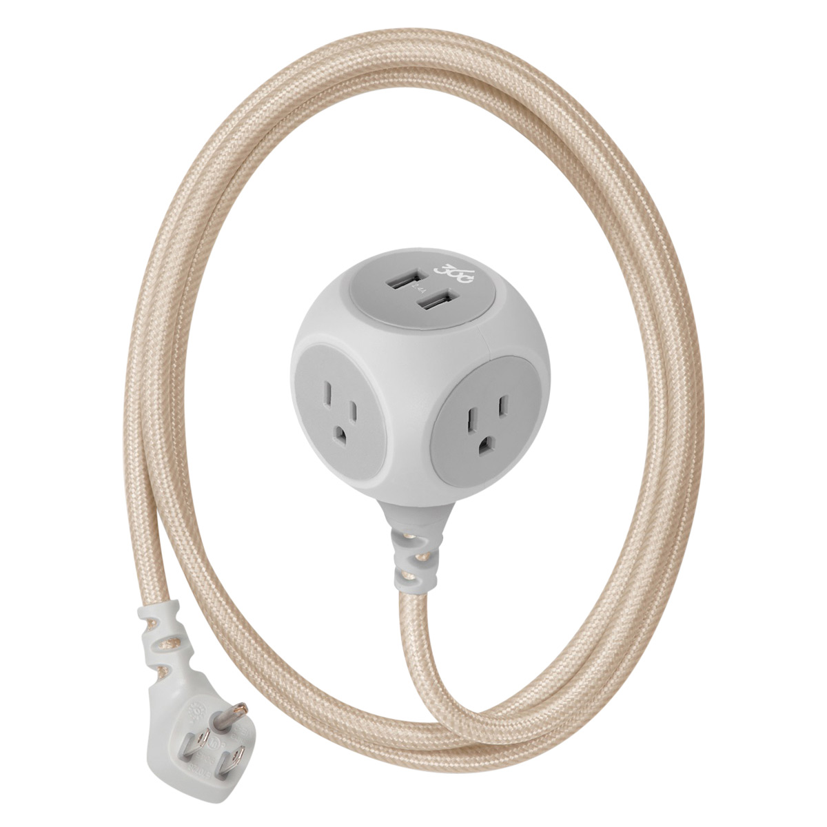 360 Electrical Habitat Extension Cord with USB | The Container Store