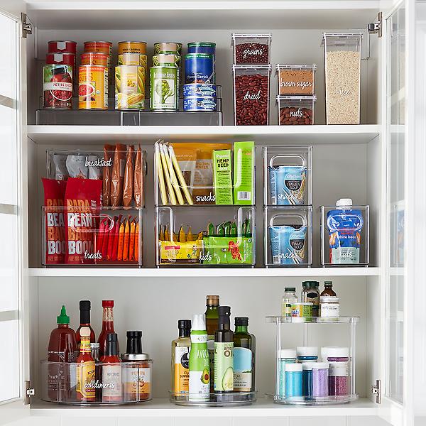  Clear Plastic Storage Bins with Dividers, Perfect for Kitchen  Organizers and Storage or Pantry Organization and Storage, Kitchen Cabinet  Organizer, Fridge Bins for Organization, pantry organizer Bins: Home &  Kitchen